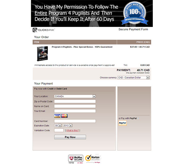 P4P Secure Order Form