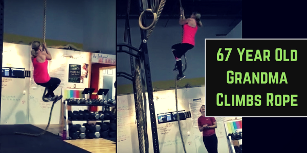 67 Year Old Grandma Climbs Rope…